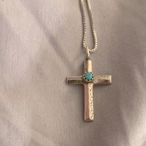 Sterling silver pendant and chain 20in